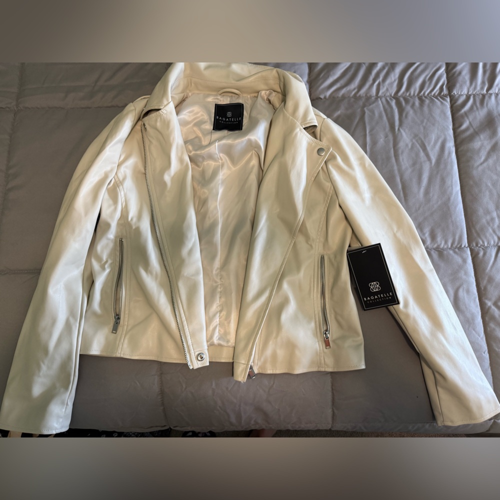 Bagatelle Cream Leather Jacket